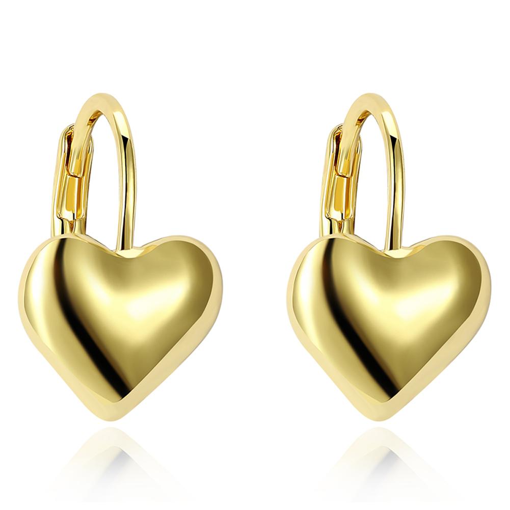 Goldtone Classic Heart Huggie Earrings ITALY Design