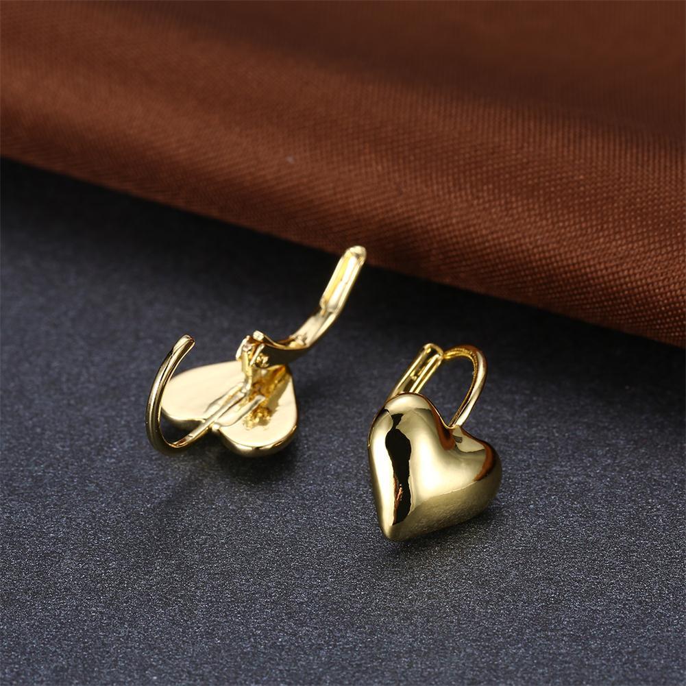 Goldtone Classic Heart Huggie Earrings ITALY Design