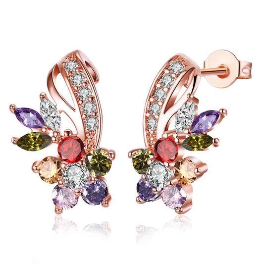 Rosegoldtone Rainbow Earrings Made with Swarovski Elements, , Riakoob Jewelry, Riakoob Jewelry  jewelryjewelry deals, swarovski crystal jewelry, groupon jewelry,, jewelry for mom, 