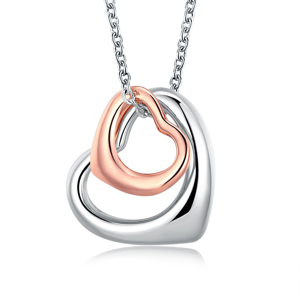 Double Heart Necklace in Rosegoldtone
