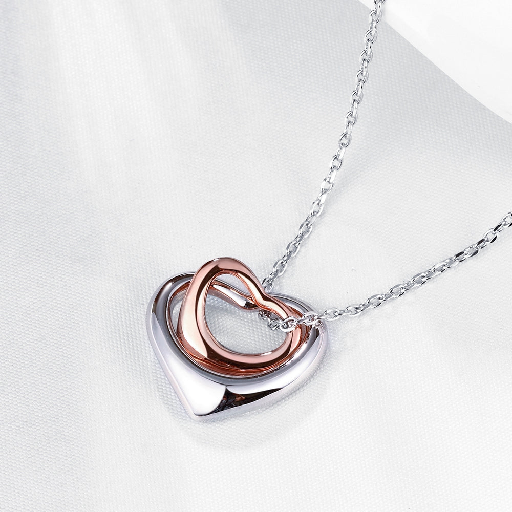Double Heart Necklace in Rosegoldtone