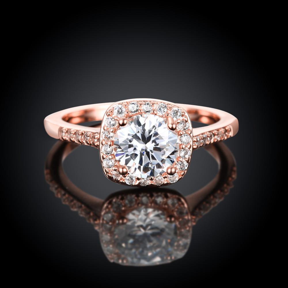 Goldtone-Plated Halo Ring Made with Elements - Riakoob Jewelry