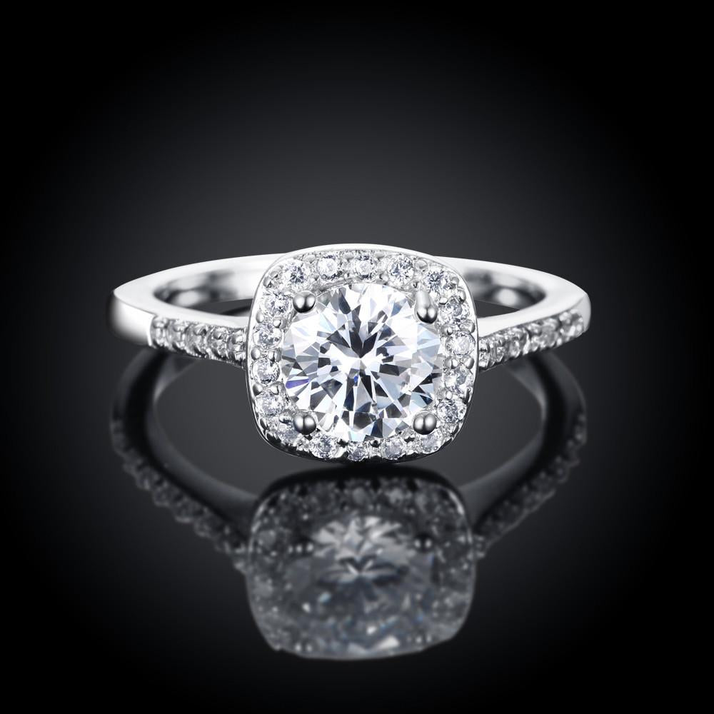 Goldtone-Plated Halo Ring Made with Elements - Riakoob Jewelry