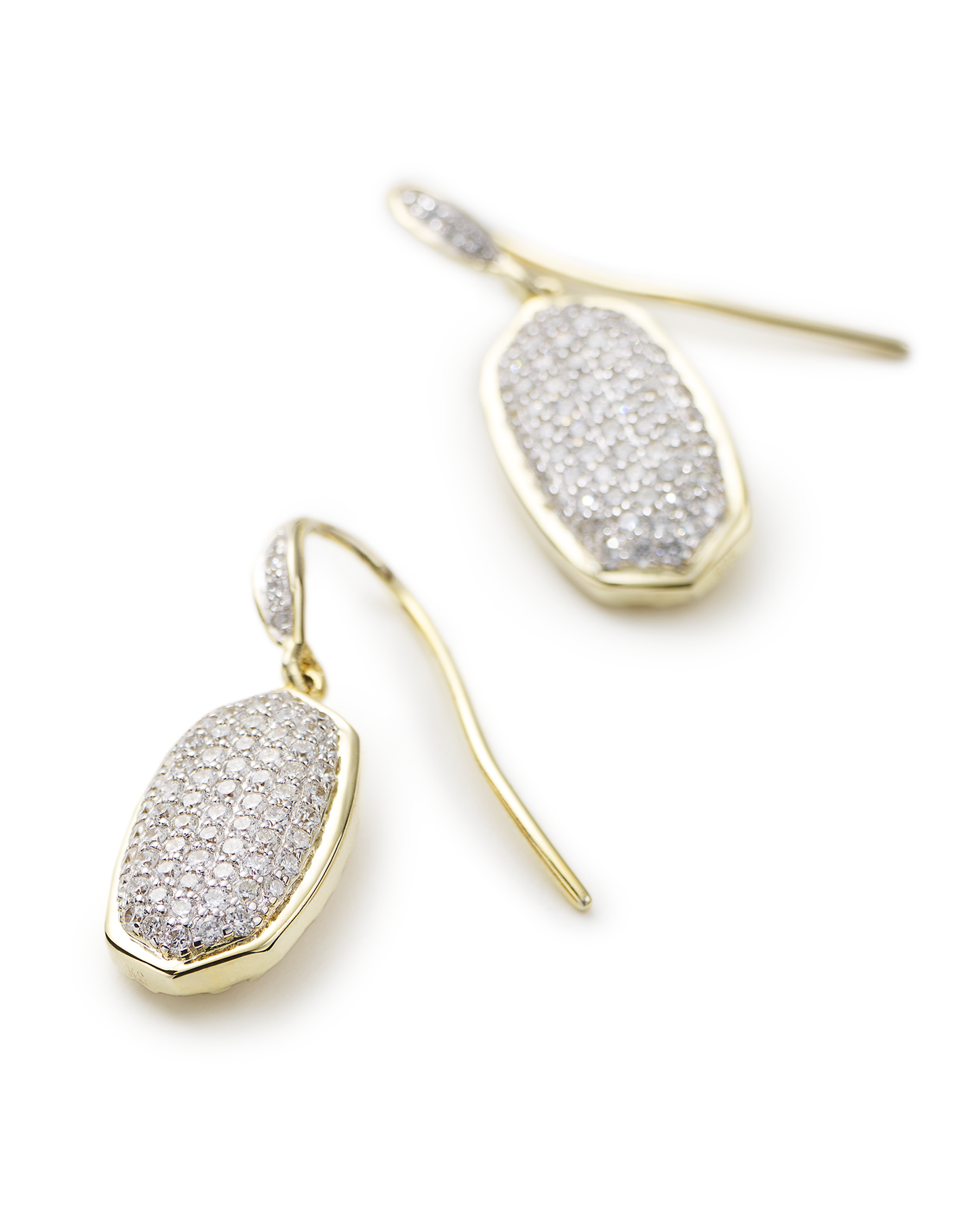 Elements Dangling Micro-Pav'e Earrings in Goldtone