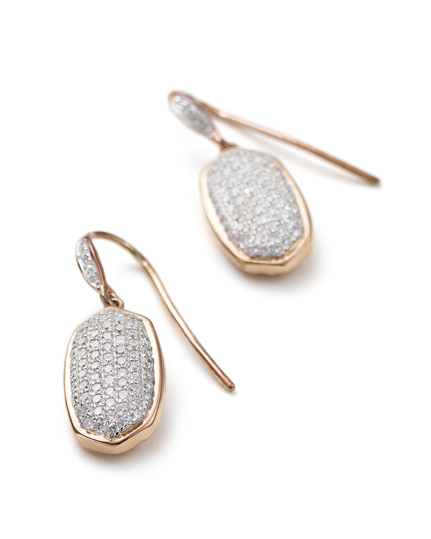 Elements Dangling Micro-Pav'e Earrings in Goldtone
