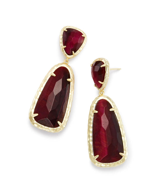 Arizona Amber Red Stone Duo Drop Earrings in Goldtone, , Riakoob Jewelry, Riakoob Jewelry  jewelryjewelry deals, swarovski crystal jewelry, groupon jewelry,, jewelry for mom, 