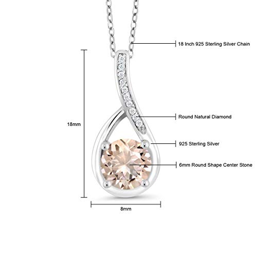 2.00 CTTW Morganite Princess Cut Infinity Necklace in 14K White Gold Tone