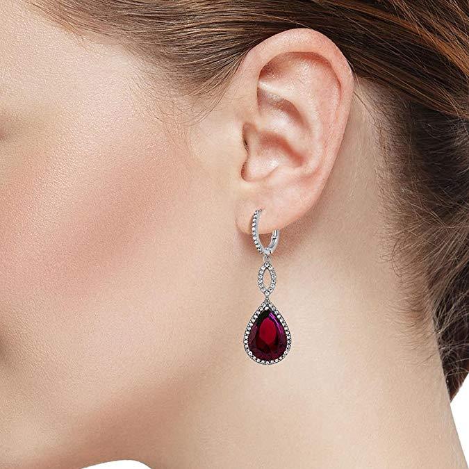 3.55 CTTW Pear Cut Gemstone Infinity Drop Earrings Made with Swarovski Elements, , Riakoob Jewelry, Riakoob Jewelry  jewelryjewelry deals, swarovski crystal jewelry, groupon jewelry,, jewelry for mom, 