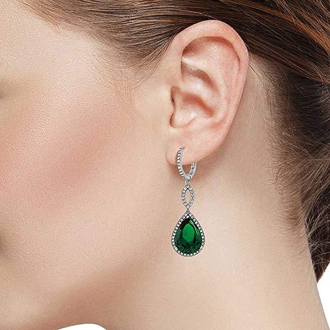 3.55 CTTW Pear Cut Gemstone Infinity Drop Earrings Made with Swarovski Elements, , Riakoob Jewelry, Riakoob Jewelry  jewelryjewelry deals, swarovski crystal jewelry, groupon jewelry,, jewelry for mom, 