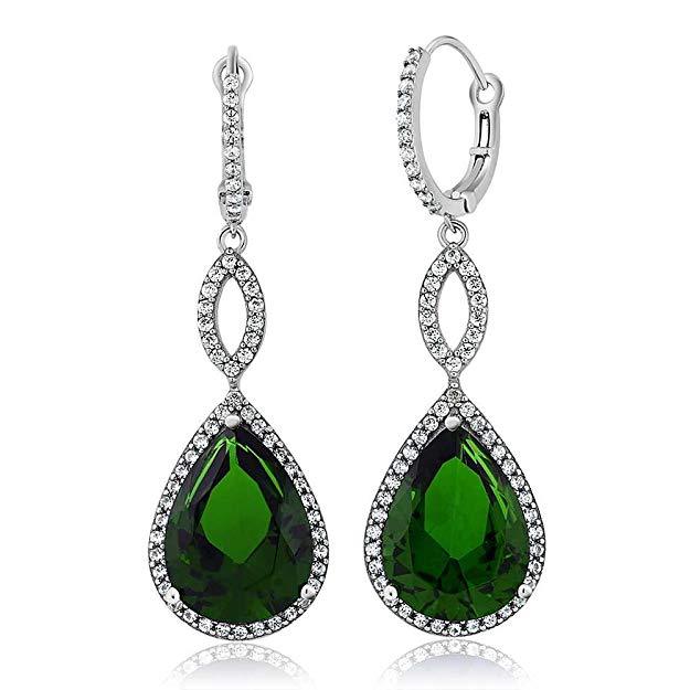 Emerald Pave Teardrop Infinity Drop Embellished with Swarovski Crystals in  Silvertone, Earring, Riakoob Jewelry, Riakoob Jewelry  jewelryjewelry deals, swarovski crystal jewelry, groupon jewelry,, jewelry for mom, 