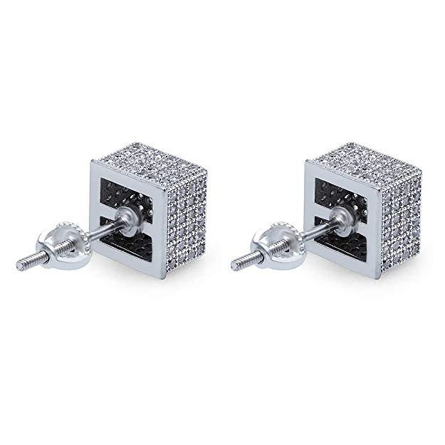 3D Cubed White Swarovski Elements Stud Earrings in Silvertone, , Riakoob Jewelry, Riakoob Jewelry  jewelryjewelry deals, swarovski crystal jewelry, groupon jewelry,, jewelry for mom, 
