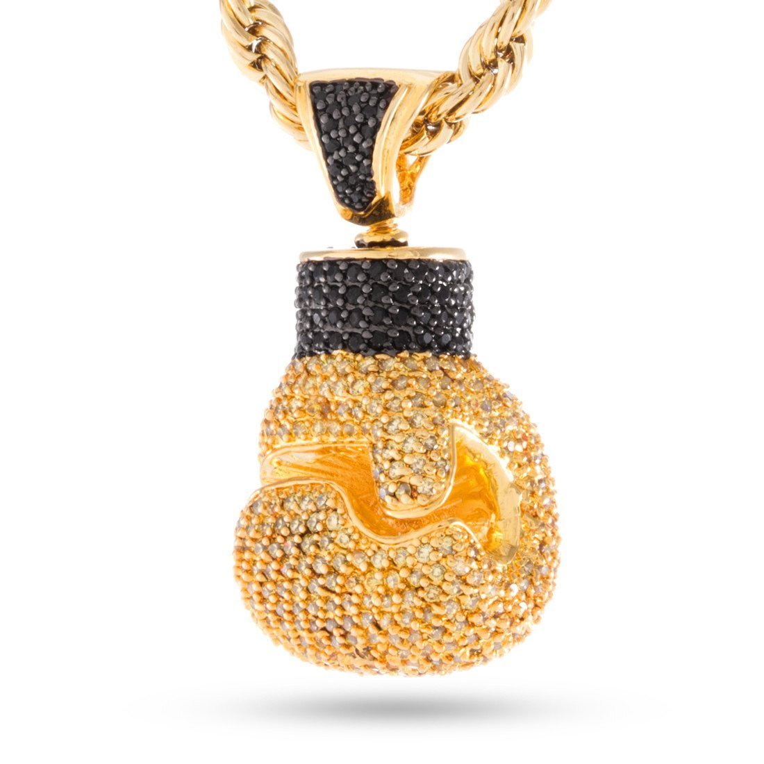 I GOT THE POWER - Pave Boxing Glove Necklace in Goldtone