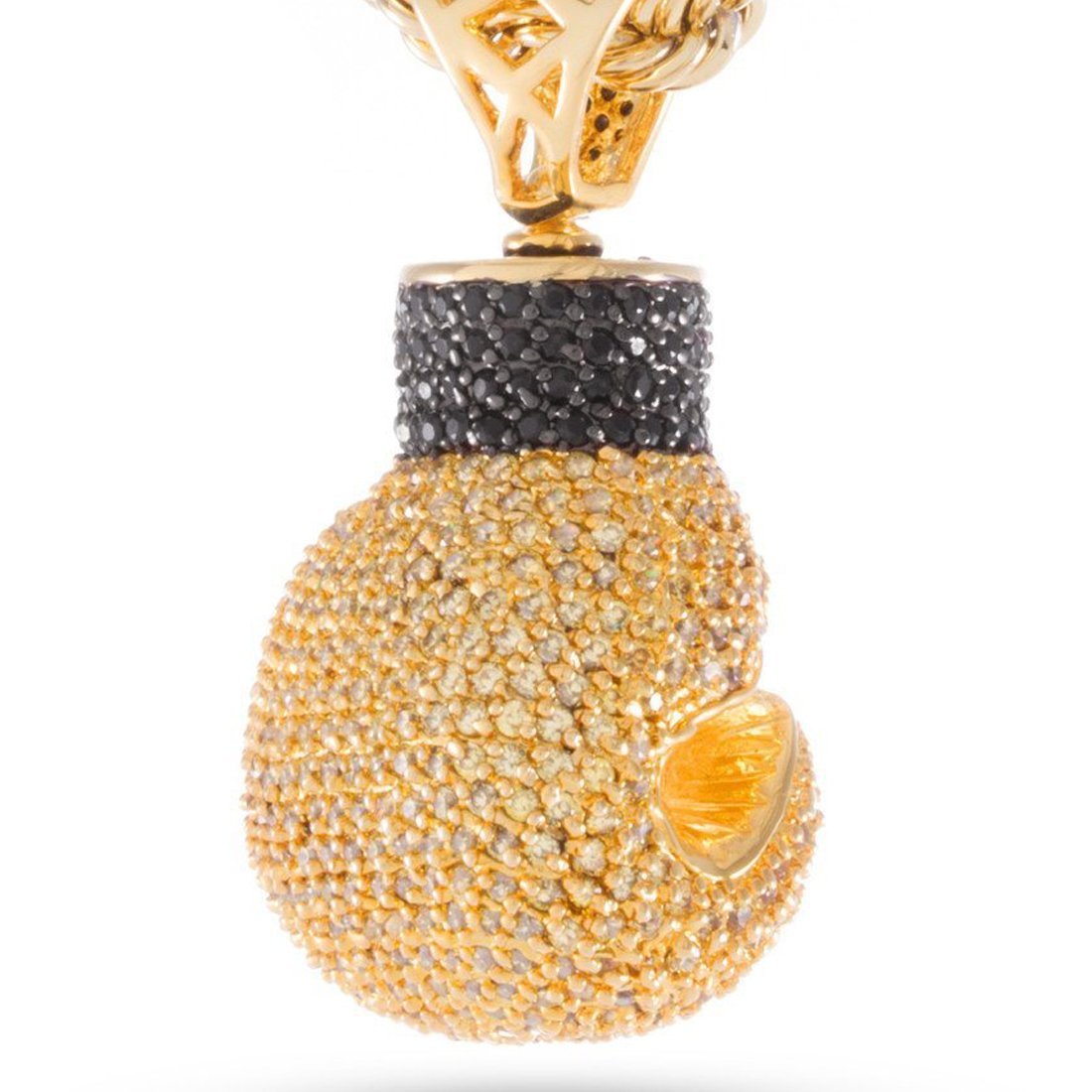 I GOT THE POWER - Pave Boxing Glove Necklace in Goldtone