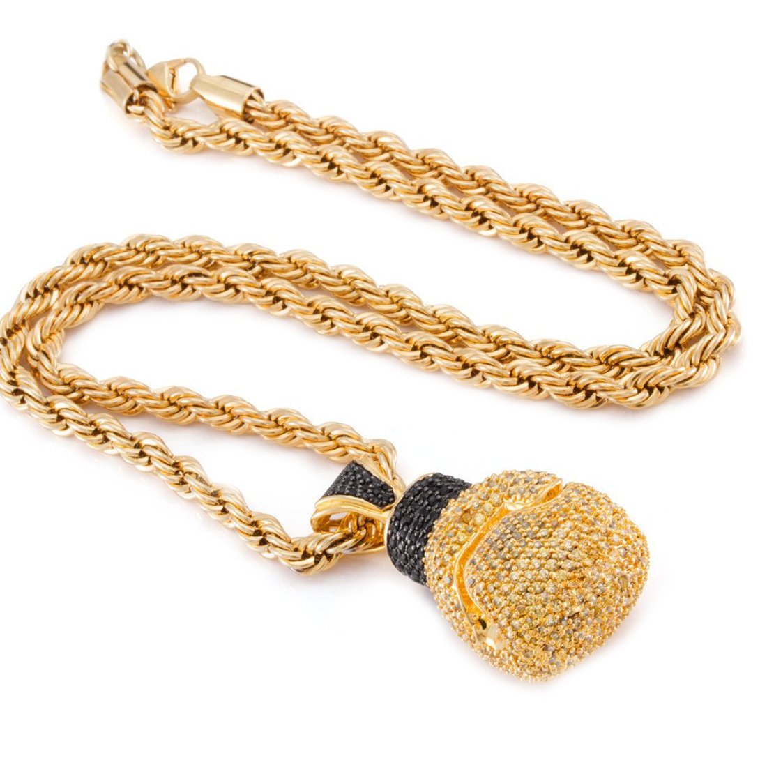 I GOT THE POWER - Pave Boxing Glove Necklace in Goldtone