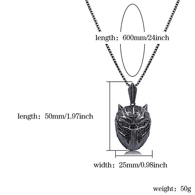 Black Iced Out Crystal Pav'e Panther Pendant Necklace