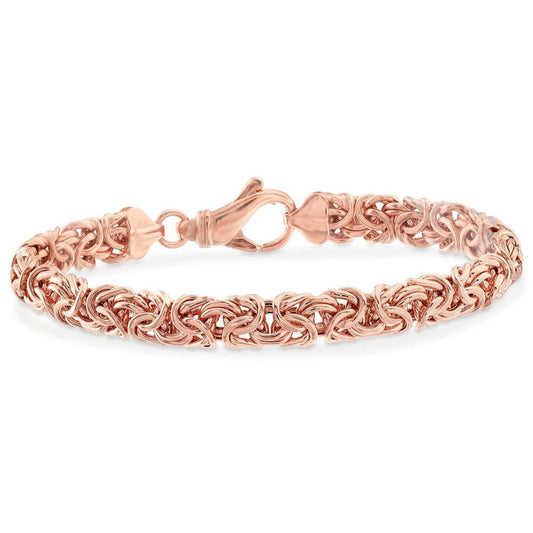 Father's Day 14K Rose Gold Tone  Byzantine Design Chain Bracelet