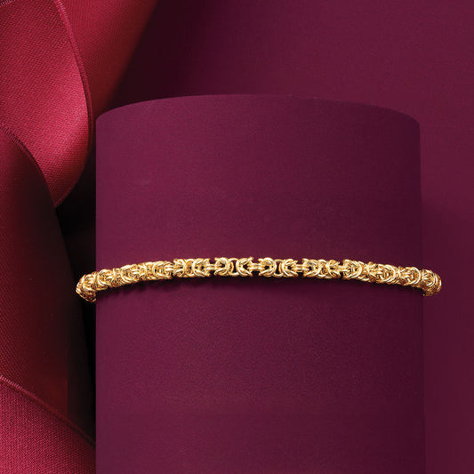 Sleek & Classic Italian Design Byzantine Unisex Bracelet in Goldtone Tone