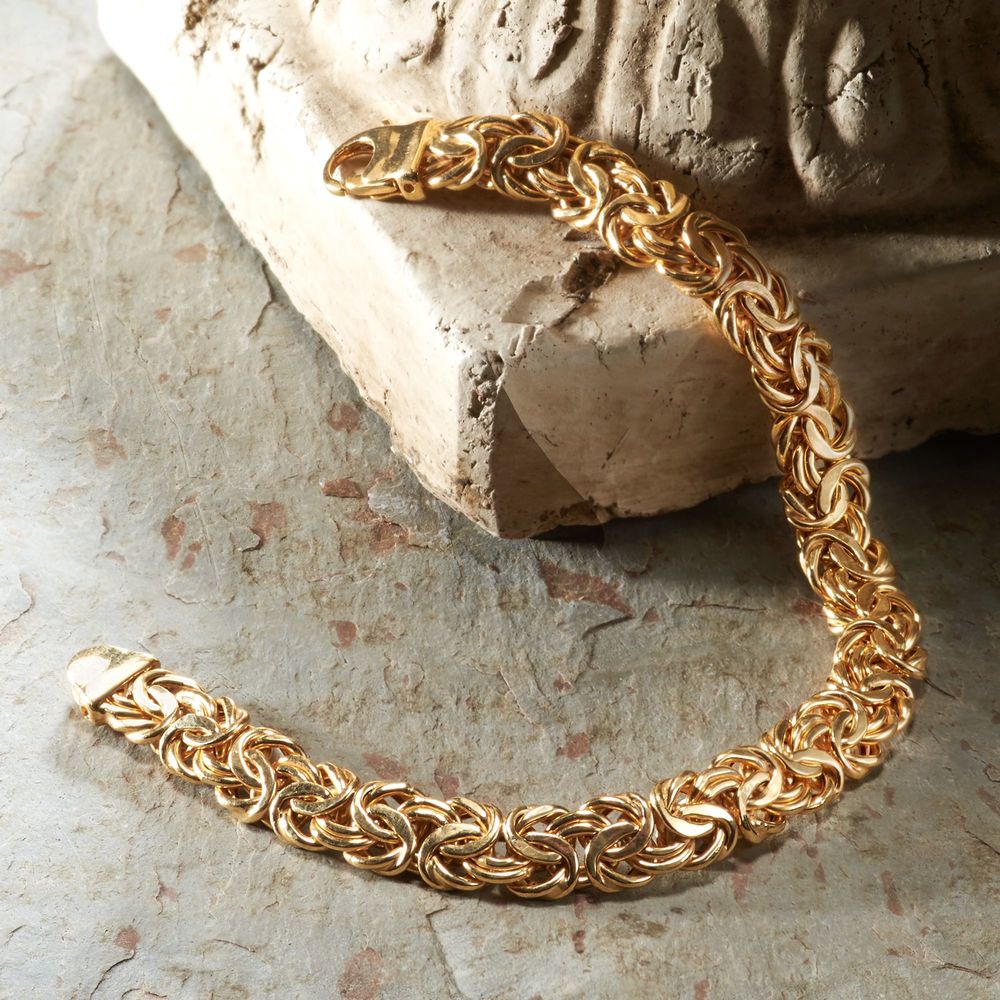 Goldtone Tone  Milan Inspired Thick Cut Chain Link Bracelet