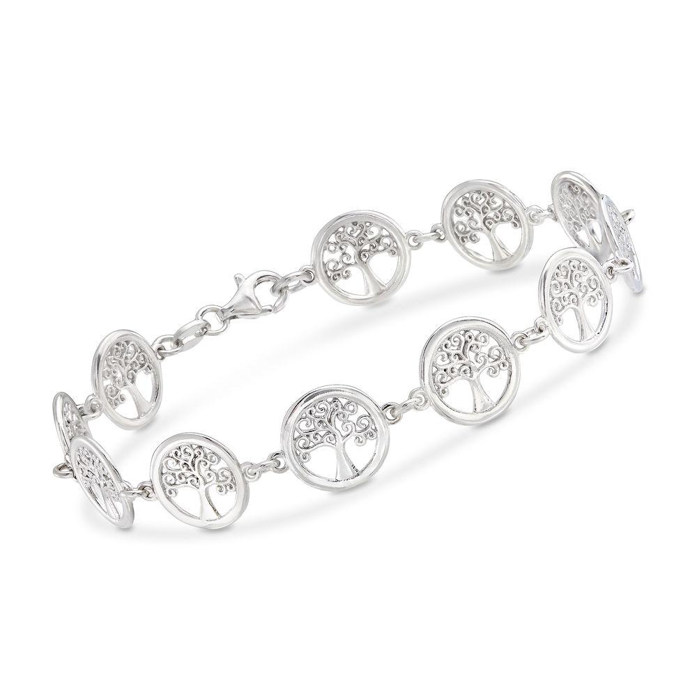 Tree of Life Disc Bracelet in  Silvertone