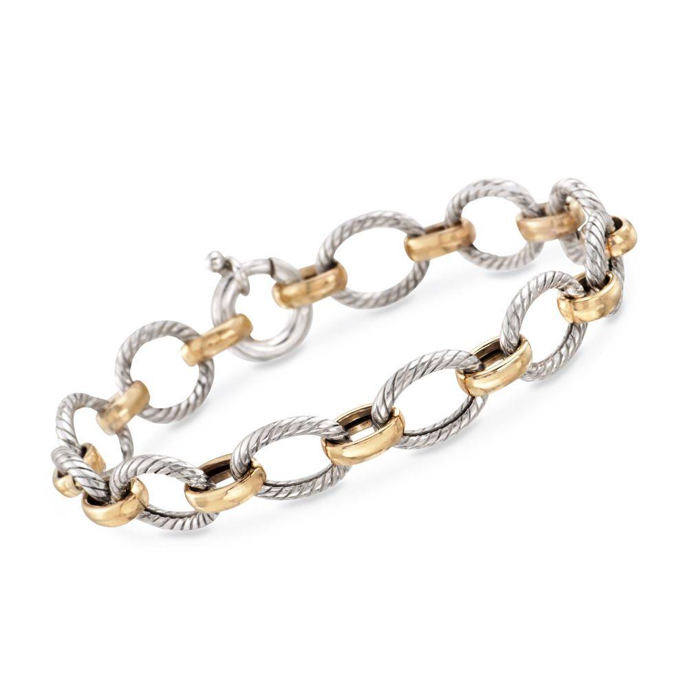 Gold and Silver Links Bracelet in Goldtone, Bracelet, Riakoob Jewelry, Riakoob Jewelry  jewelryjewelry deals, swarovski crystal jewelry, groupon jewelry,, jewelry for mom, 