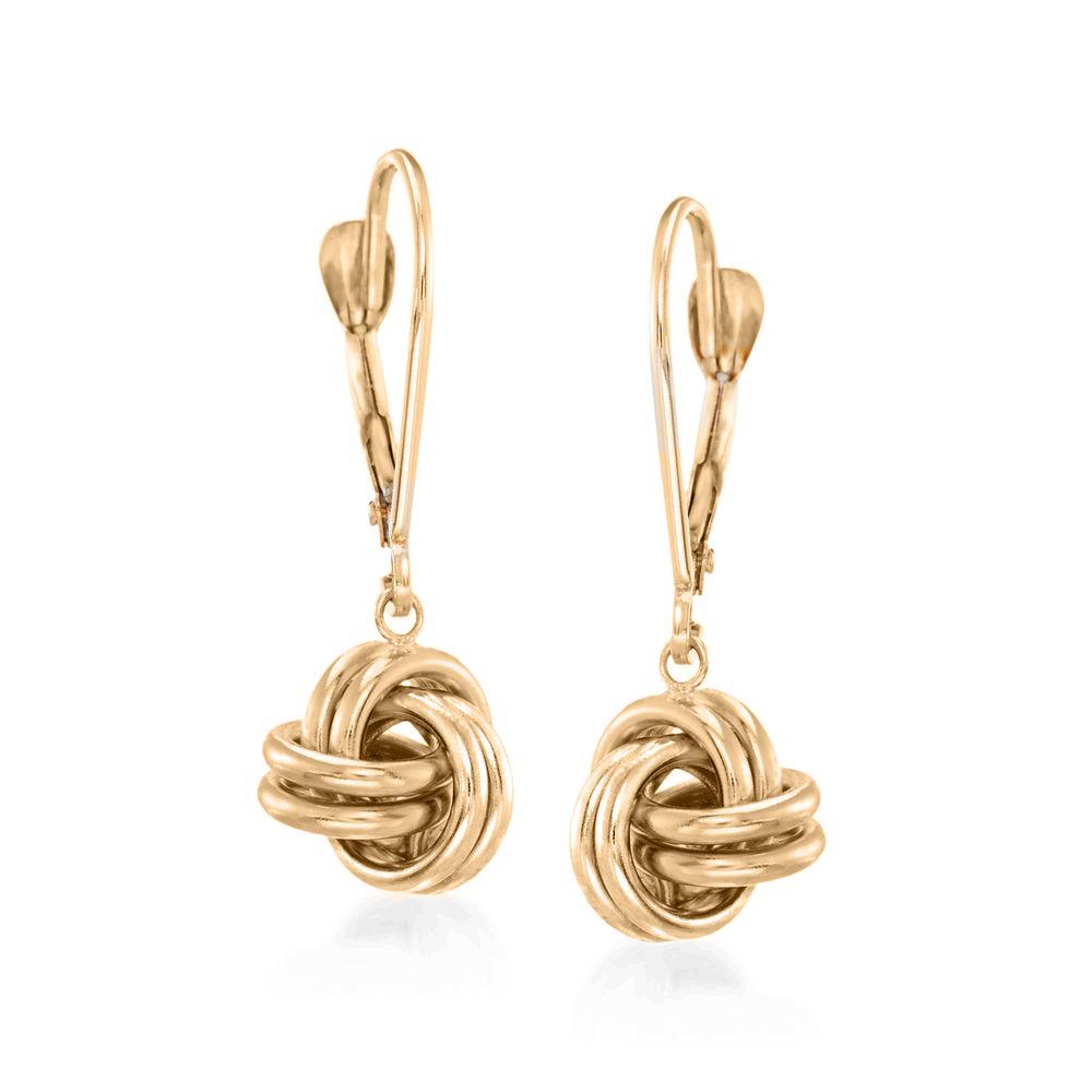 Mesh Leverback Twist Drop in Goldtone