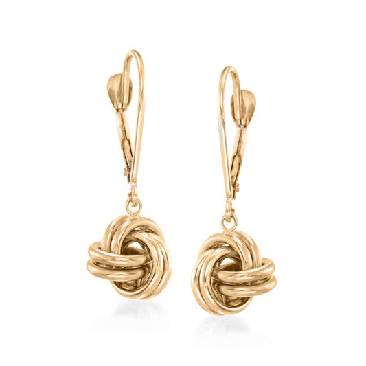 Mesh Leverback Twist Drop in Goldtone