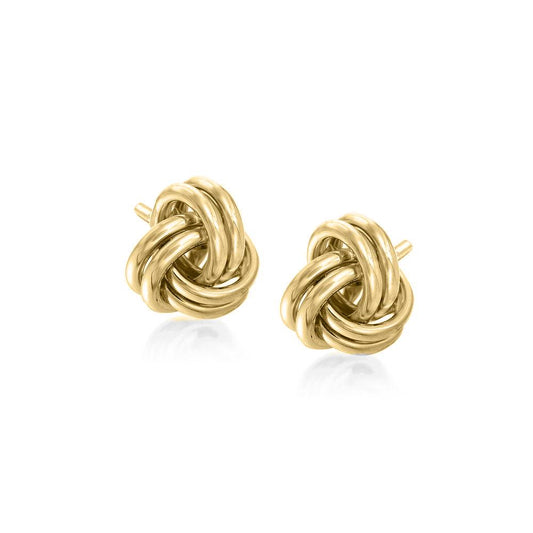 Mesh-Knot Twist Stud Earrings in Goldtone