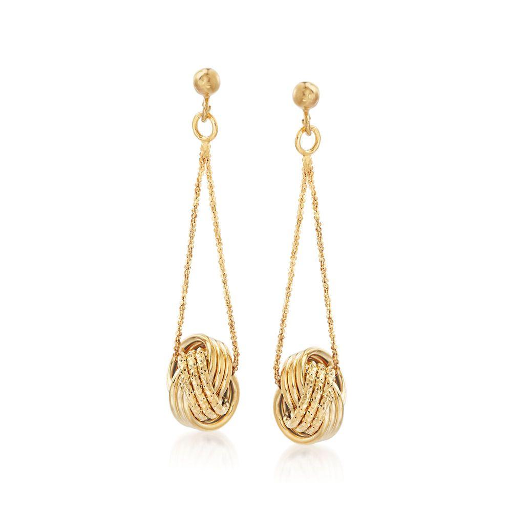 Mesh Twist Drop Earring in Goldtone
