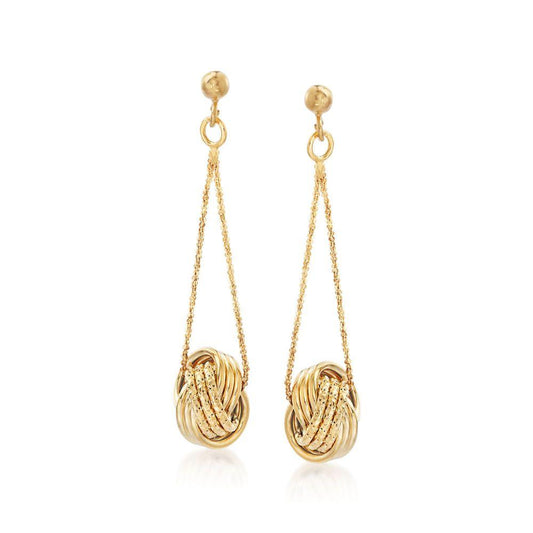 Mesh Twist Drop Earring in Goldtone