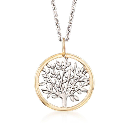 Gold Edge Praying to the Tree of Life Necklace in Goldtone, Necklace, Riakoob Jewelry, Riakoob Jewelry  jewelryjewelry deals, swarovski crystal jewelry, groupon jewelry,, jewelry for mom, 