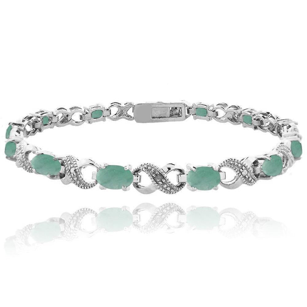  Oval Cut 6.00 CTTW Gemstone Infinity Shaped Bracelet in Silvertone, , Riakoob Jewelry, Riakoob Jewelry  jewelryjewelry deals, swarovski crystal jewelry, groupon jewelry,, jewelry for mom, 