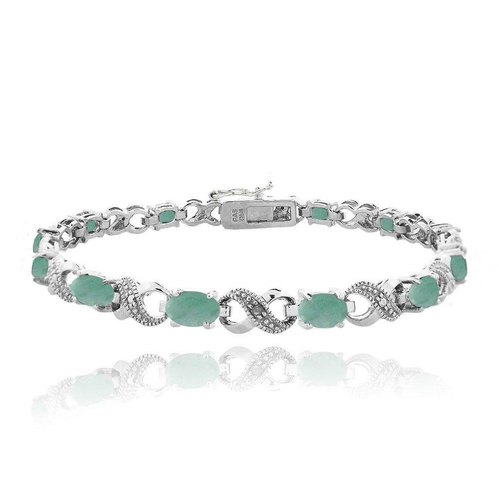 10.00 CT  Opal Infinity Bracelet Embellished with Swarovski Crystals in  Silvertone, Bracelet, Riakoob Jewelry, Riakoob Jewelry  jewelryjewelry deals, swarovski crystal jewelry, groupon jewelry,, jewelry for mom, 