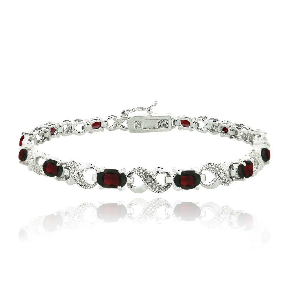 10.00 CT  Ruby Infinity Bracelet Embellished with Swarovski Crystals in  Silvertone, Bracelet, Riakoob Jewelry, Riakoob Jewelry  jewelryjewelry deals, swarovski crystal jewelry, groupon jewelry,, jewelry for mom, 