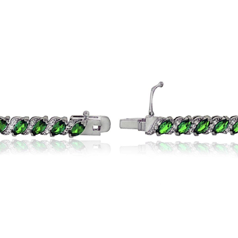 20.00 CT  Emerald Vine Bracelet Embellished with Swarovski Crystals in  Silvertone, Bracelet, Riakoob Jewelry, Riakoob Jewelry  jewelryjewelry deals, swarovski crystal jewelry, groupon jewelry,, jewelry for mom, 