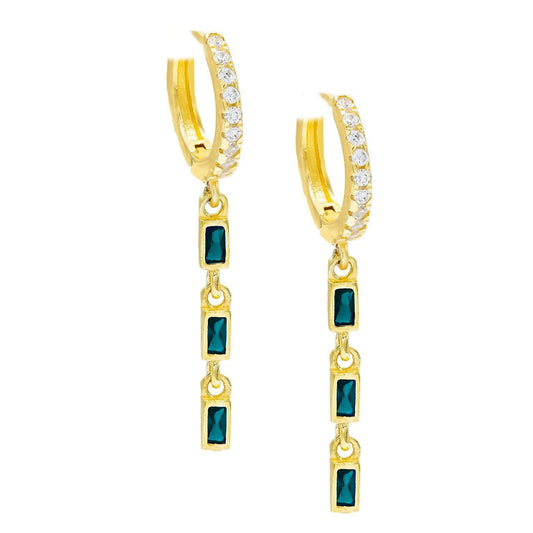 Dainty Dangle Sapphire Baugette Drop Earring Embellished with Swarovski Crystals in Goldtone, Earring, Riakoob Jewelry, Riakoob Jewelry  jewelryjewelry deals, swarovski crystal jewelry, groupon jewelry,, jewelry for mom, 