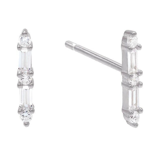 Baugette Trendy Kim Stud Earring Embellished with Swarovski Crystals in  Silvertone, Earring, Riakoob Jewelry, Riakoob Jewelry  jewelryjewelry deals, swarovski crystal jewelry, groupon jewelry,, jewelry for mom, 