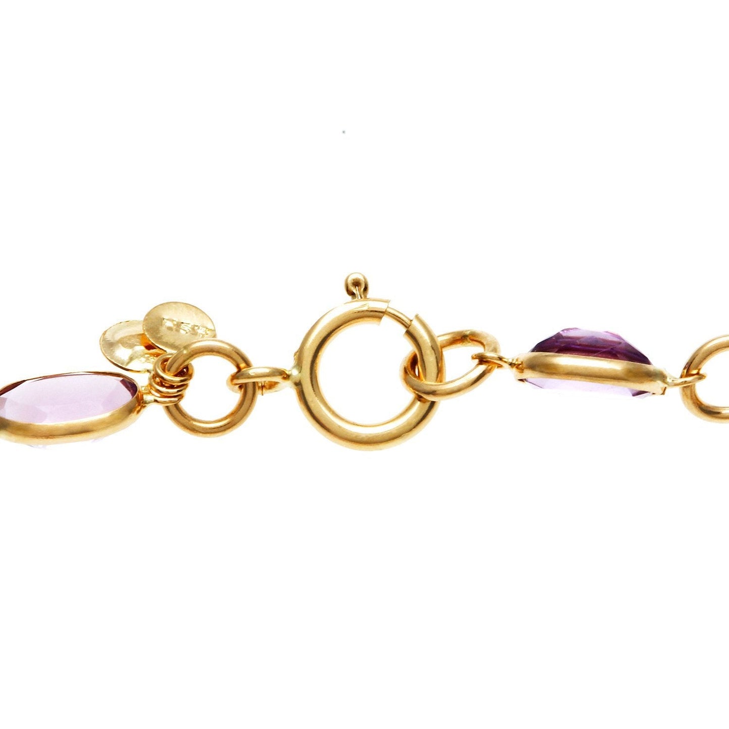 Created Multi Gemstone Rainbow Bracelet in Goldtone