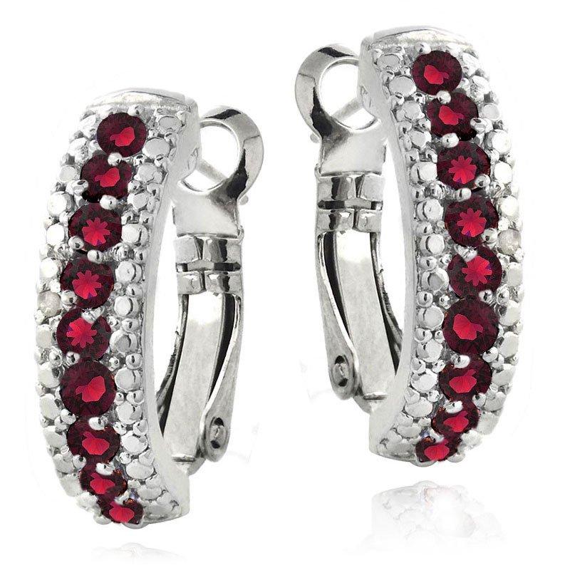 3.00 Ct  Ruby Leverback Earring Embellished with Swarovski Crystals in  Silvertone, Earring, Riakoob Jewelry, Riakoob Jewelry  jewelryjewelry deals, swarovski crystal jewelry, groupon jewelry,, jewelry for mom, 