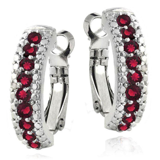 3.00 Ct  Ruby Leverback Earring Embellished with Swarovski Crystals in  Silvertone, Earring, Riakoob Jewelry, Riakoob Jewelry  jewelryjewelry deals, swarovski crystal jewelry, groupon jewelry,, jewelry for mom, 