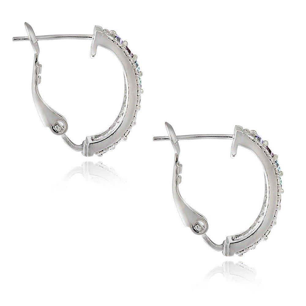 3.00 Ct  Multi Gemstone Leverback Earring Embellished with Swarovski Crystals in  Silvertone, Earring, Riakoob Jewelry, Riakoob Jewelry  jewelryjewelry deals, swarovski crystal jewelry, groupon jewelry,, jewelry for mom, 
