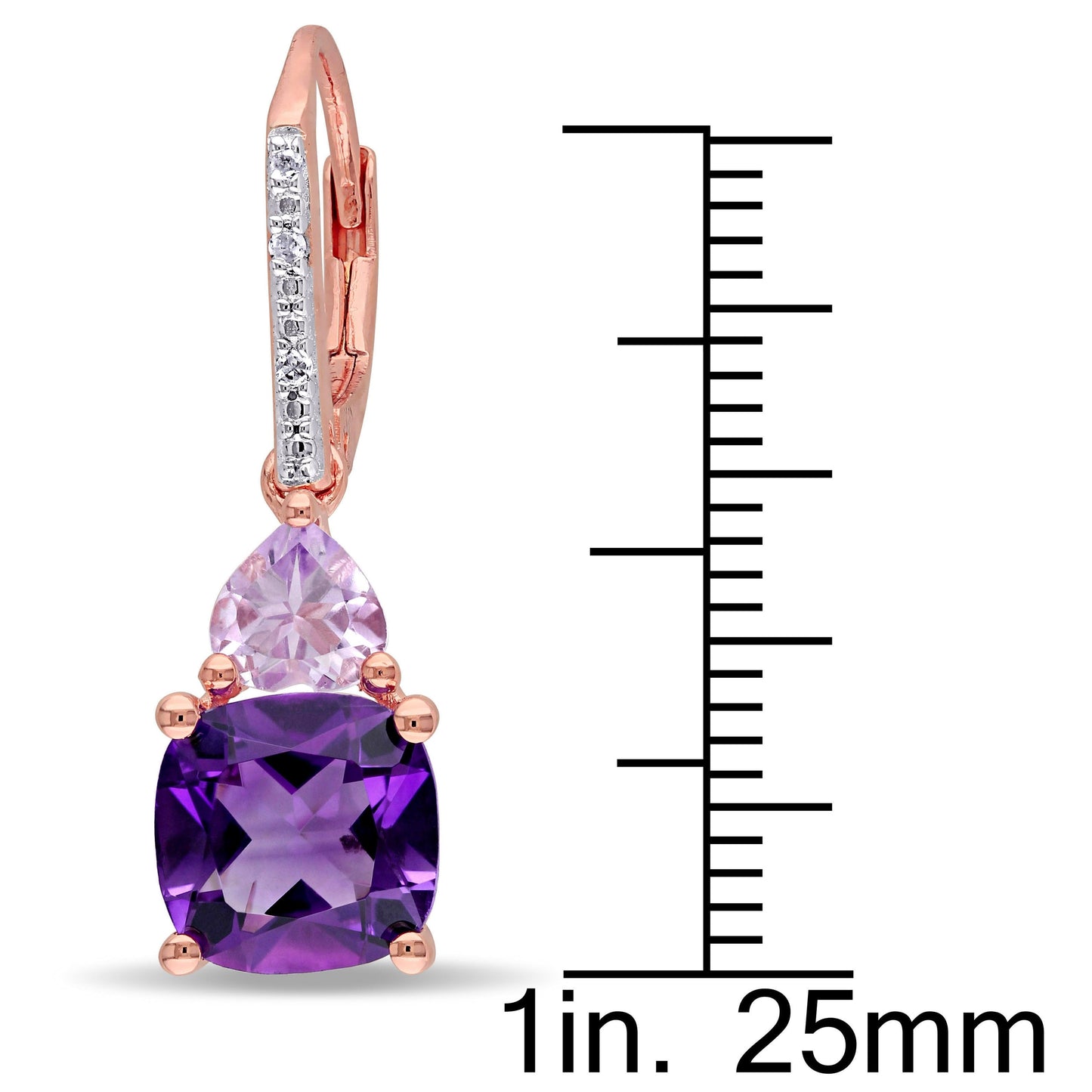 2.00 CT Pink Topaz Cushion Round Stud Earring in  Silvertone