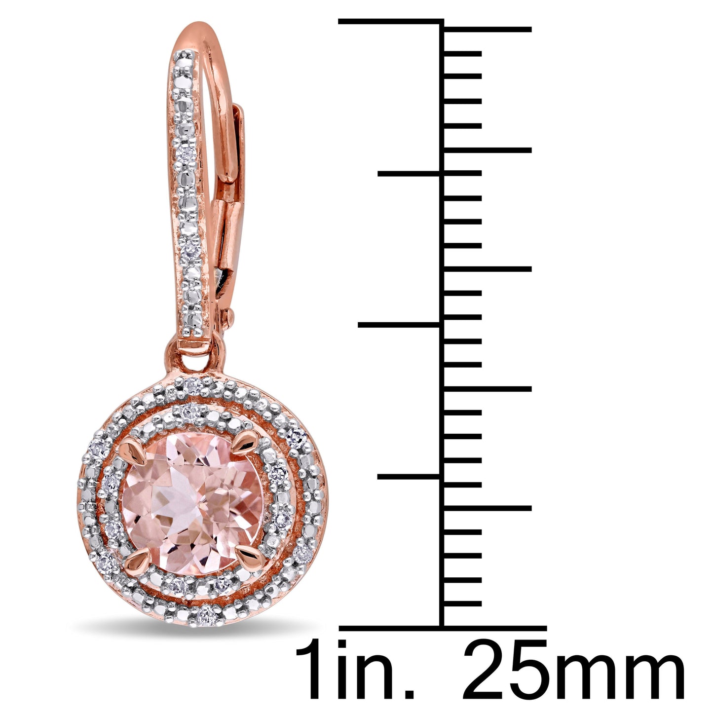2.00 CT Pink Topaz Cushion Round Stud Earring in  Silvertone