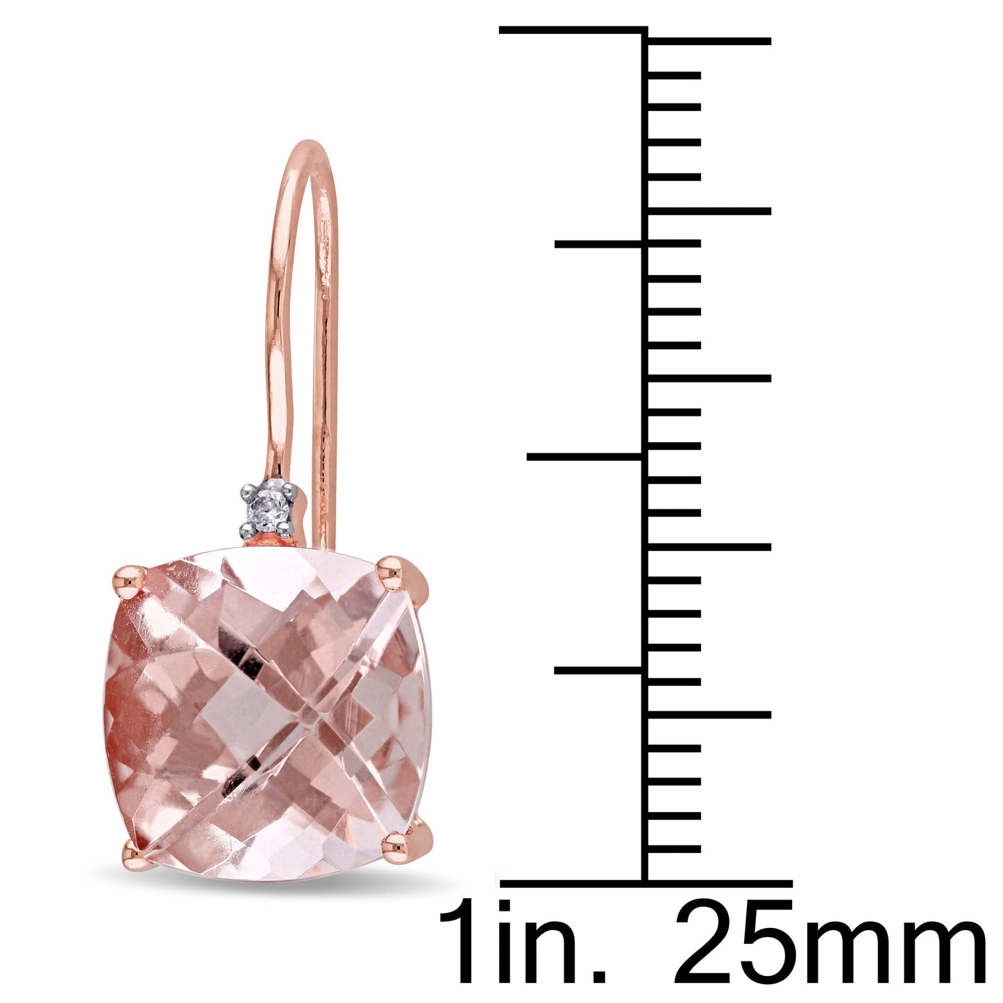 2.00 CT Pink Topaz Cushion Round Stud Earring in  Silvertone