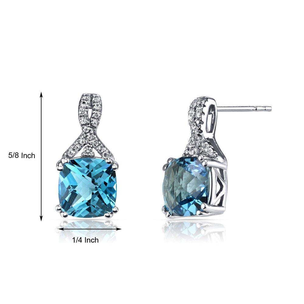 2.00 CT Aquamarine Cushion Round Stud Earringin  Silvertone, Earring, Riakoob Jewelry, Riakoob Jewelry  jewelryjewelry deals, swarovski crystal jewelry, groupon jewelry,, jewelry for mom, 