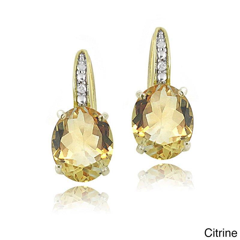 5.55 CTTW Oval Cut Gemstone Pav'e Lever back Earrings in Goldtone, , Riakoob Jewelry, Riakoob Jewelry  jewelryjewelry deals, swarovski crystal jewelry, groupon jewelry,, jewelry for mom, 