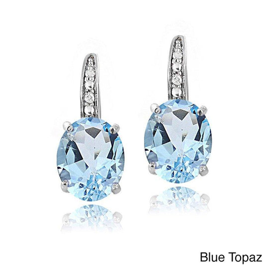 2.55 CTTW Blue Topaz Pav'e Hookback Earrings in Silvertone, , Riakoob Jewelry, Riakoob Jewelry  jewelryjewelry deals, swarovski crystal jewelry, groupon jewelry,, jewelry for mom, 