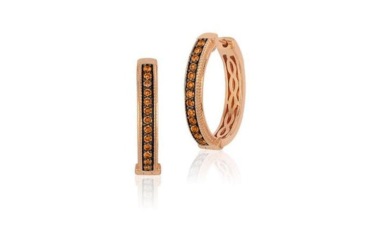 Choco & Vanilla Swarovski Elements Hoops Earrings in 14K Rose Gold, , Riakoob Jewelry, Riakoob Jewelry  jewelryjewelry deals, swarovski crystal jewelry, groupon jewelry,, jewelry for mom, 