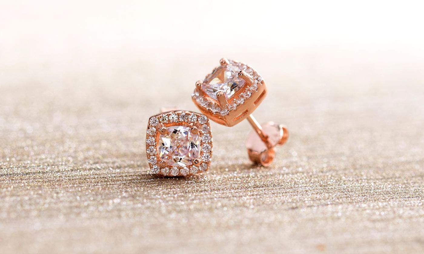 3.44 CTTW Halo Stud Earrings with Swarovski Elements, , Riakoob Jewelry, Riakoob Jewelry  jewelryjewelry deals, swarovski crystal jewelry, groupon jewelry,, jewelry for mom, 