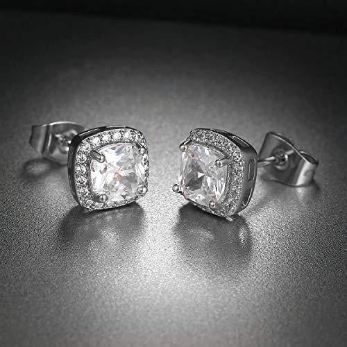 White Halo Stud Earrings in Silver Tone  - 2 Options ITALY Design