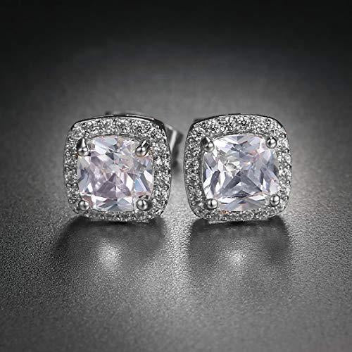 White Halo Stud Earrings in Silver Tone  - 2 Options ITALY Design